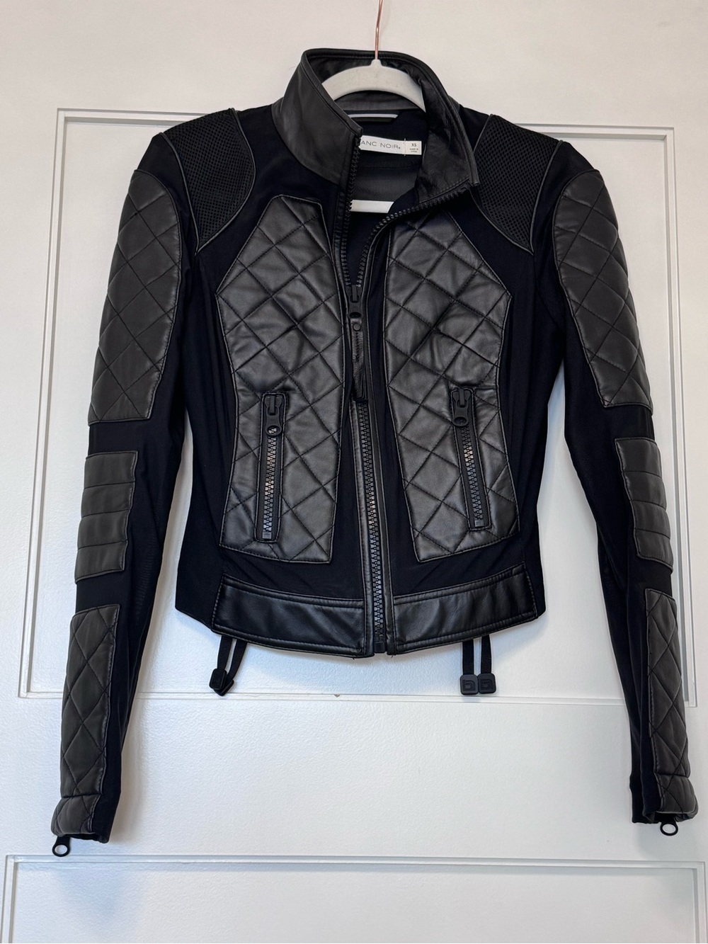 Blanc Noir Quilted Black Women's Moto Jacket - Sleek Biker Style